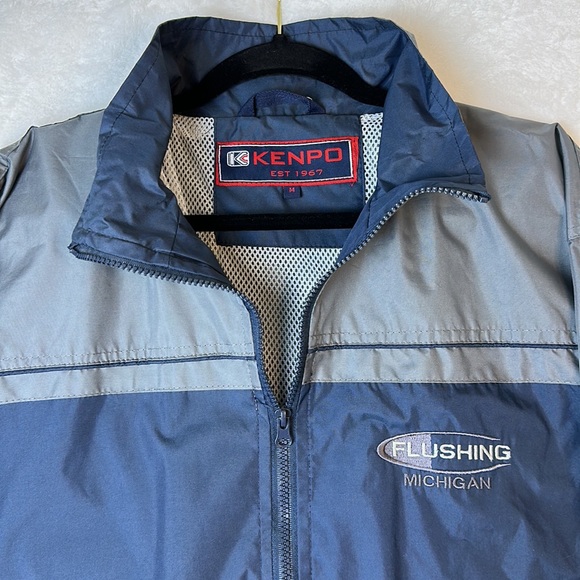 Kenpo Men’s Windbreaker Full Zip color Block Blue Gray Size Medium - Picture 3 of 12